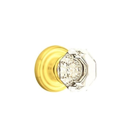 Emtek Old Town Crystal Knob 2-3/8 in Backset Privacy for 1-1/4 in to 2 in Door Polished Brass 8200OTUS3